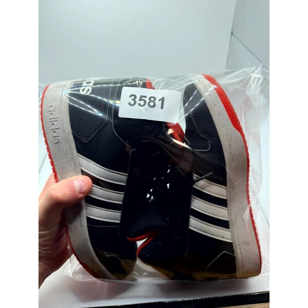 Adidas Hoops 2.0 Mid B75743 Kids 5 Sneakers Black Hi-Res Red‎ Basketball Shoes